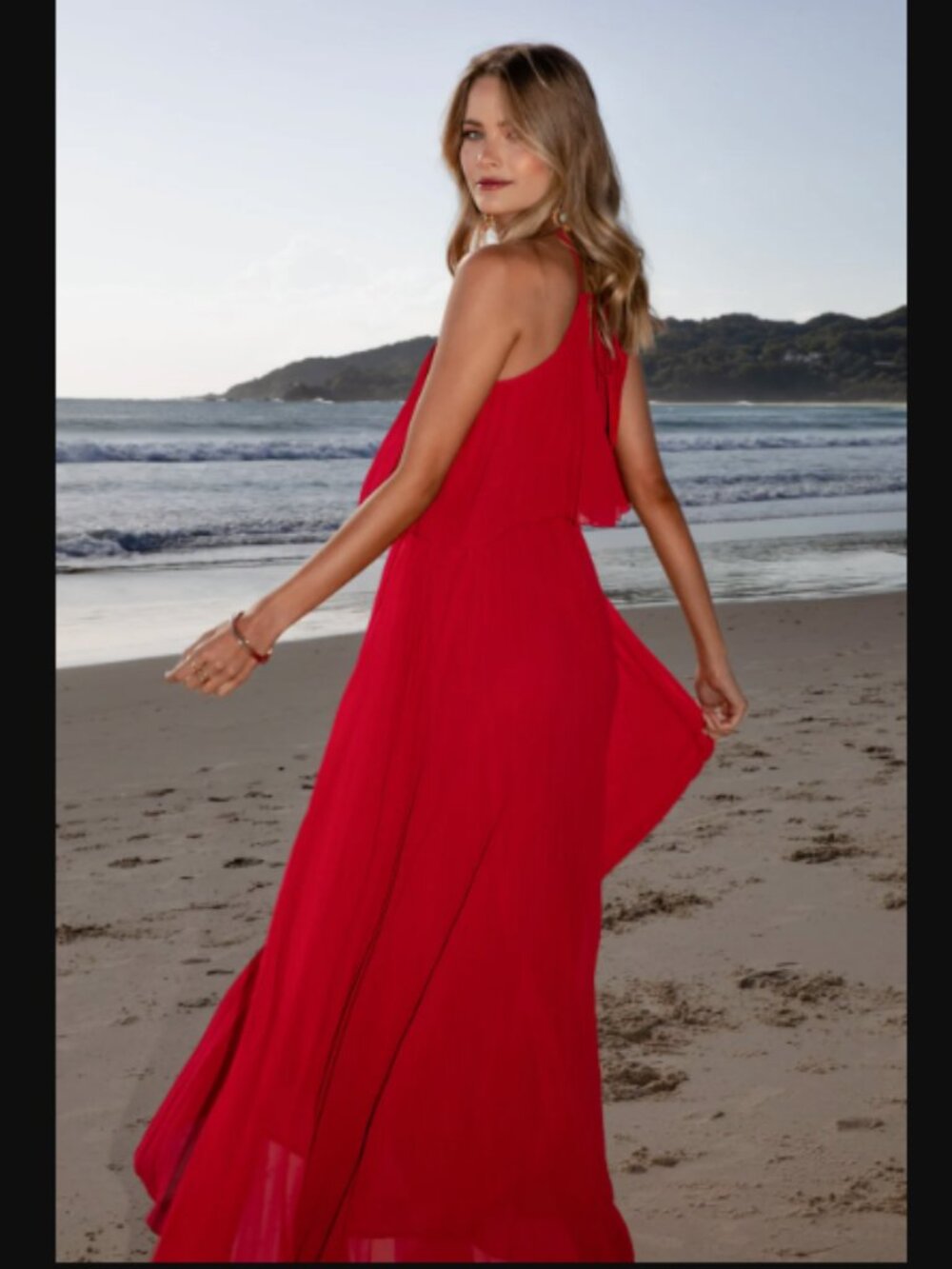 NWT Petal & Pup Gia Pleated Halterneck Maxi Dress, Medium